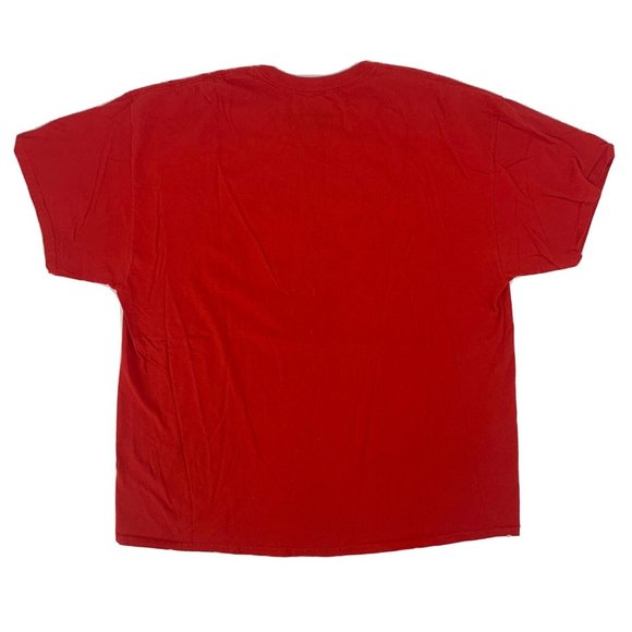 Men's Universal Studios Simpsons Duff‎ Man Short Sleeve T Shirt 2XL Red 2013 - Picture 4 of 8